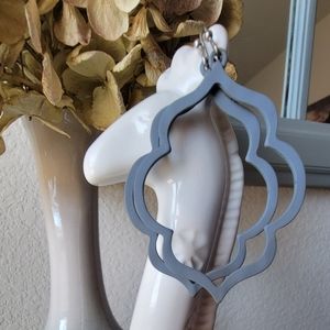 Gray French wire Quatrefoil Earrings